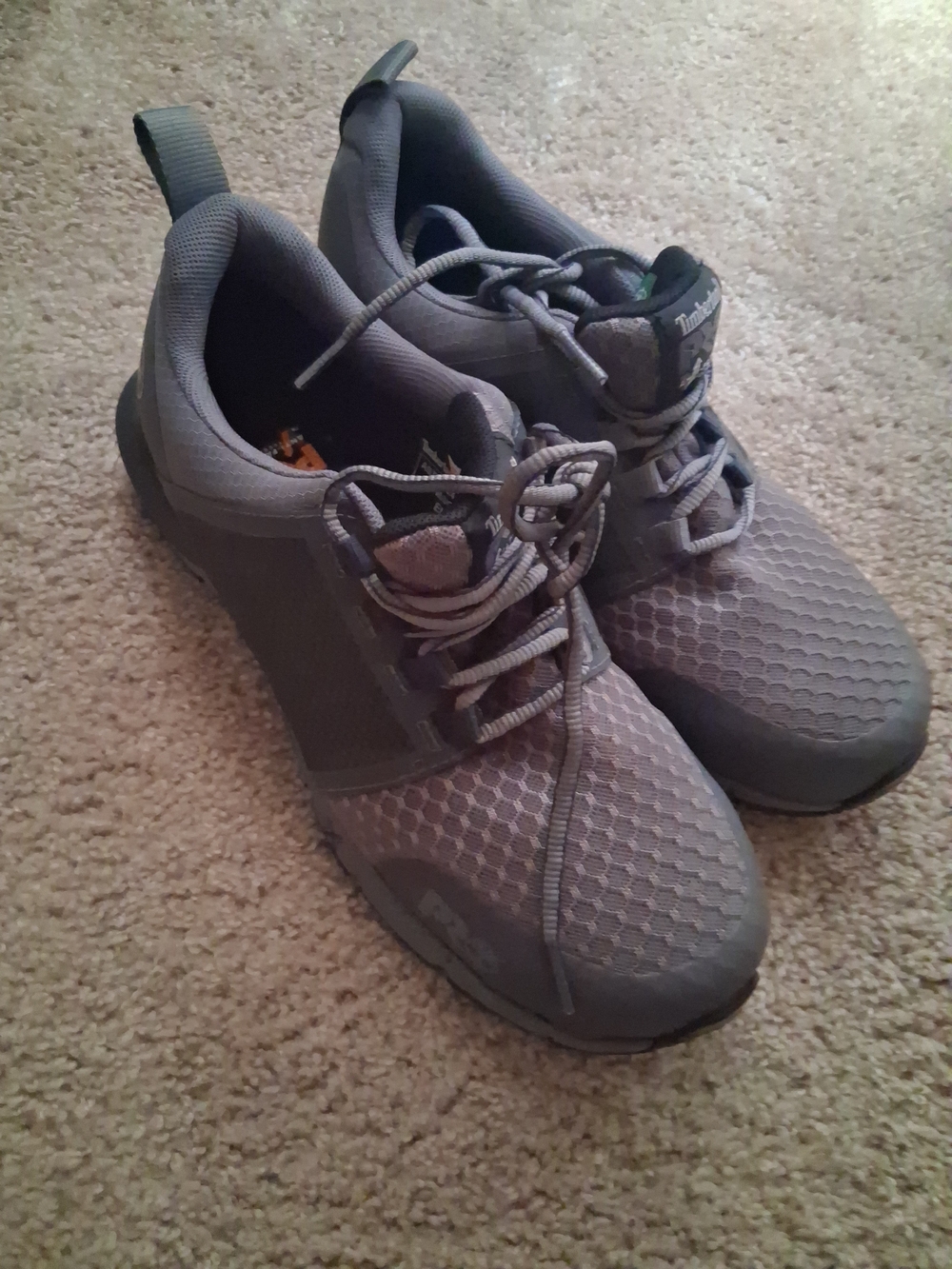 Timberland Men's Gray Lightweight Lace-Up Boots Steel Toe Shoes